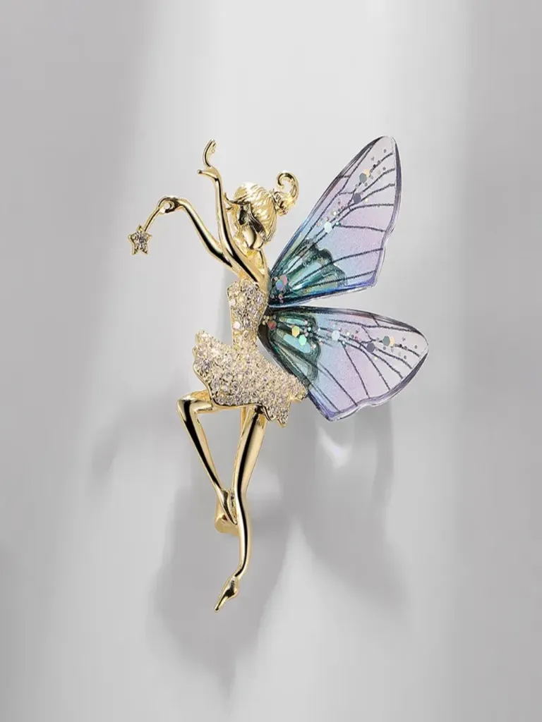 Gold Plated Angel Brooch