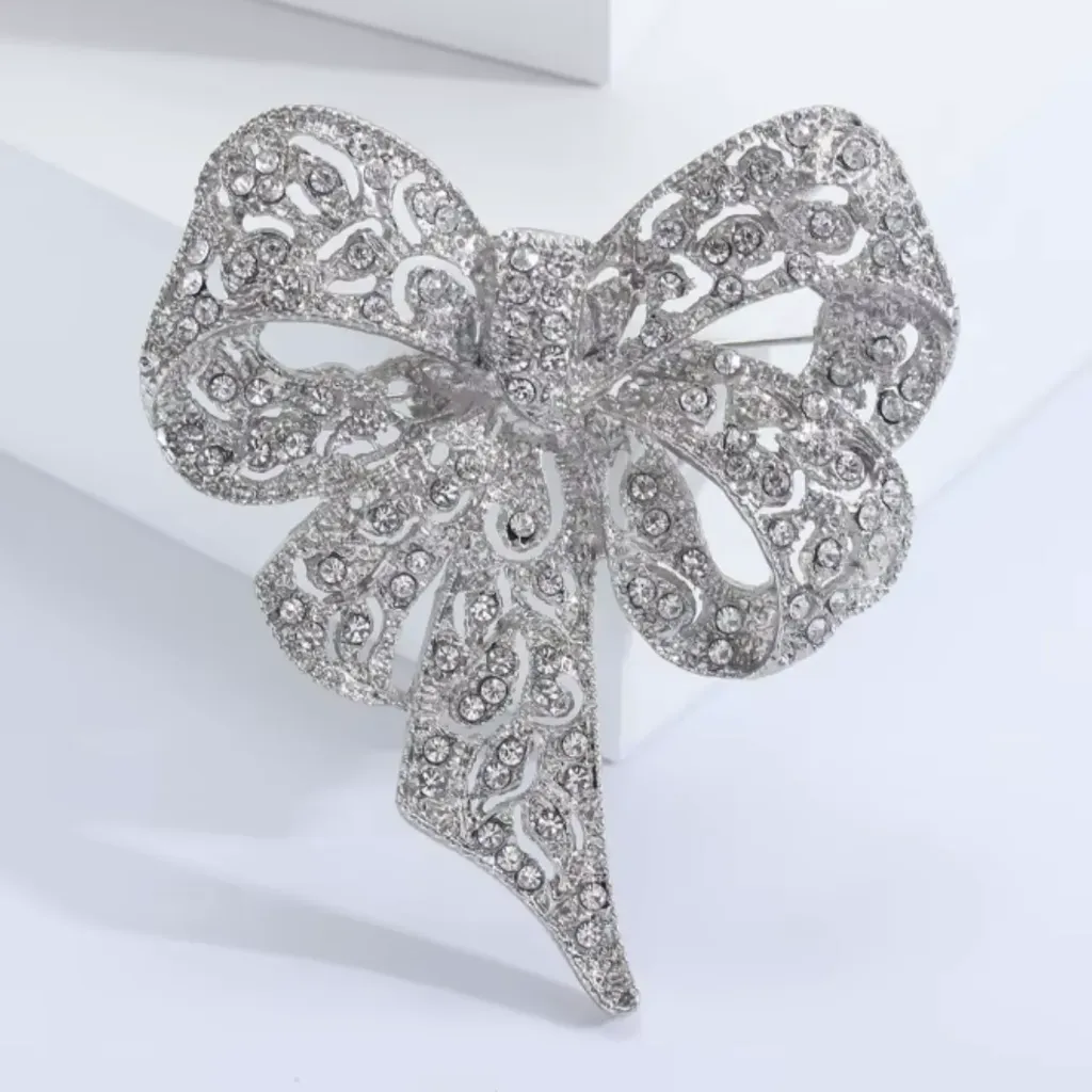 Bow Corsage Brooch (SILVER)