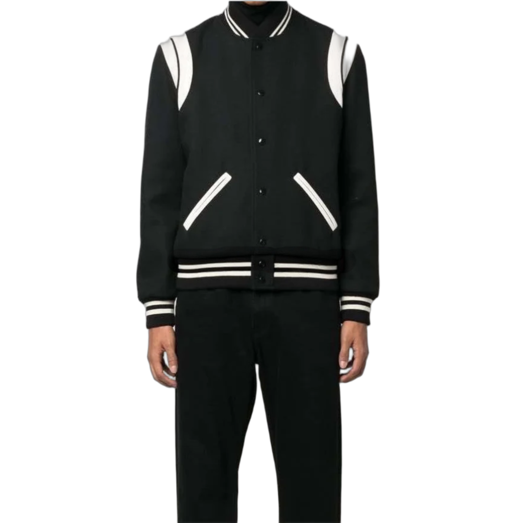 Black & White Varsity Bomber Jacket (S)