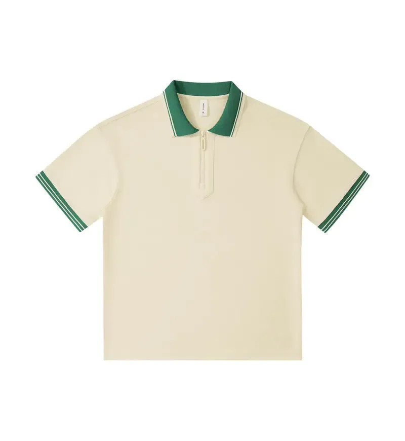 Half Zip Polo (S, APRICOT / LIGHT GREEN)