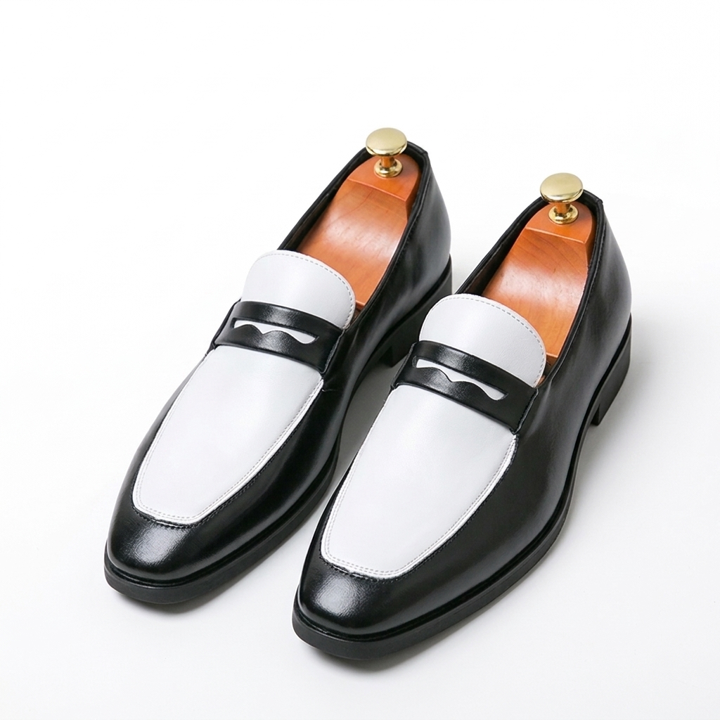 Two Tone Penny Slot Spectator Loafers (38)