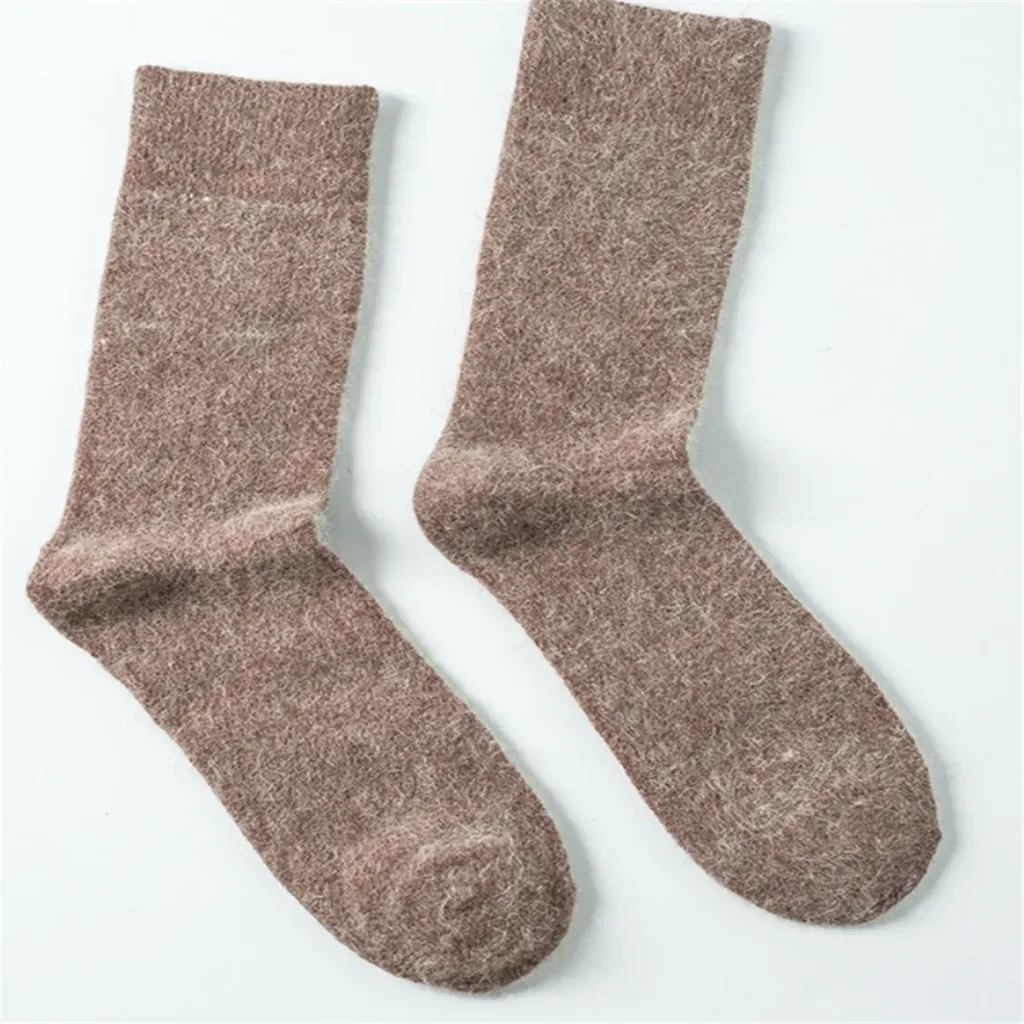Angora Cashmere Wool Socks (BROWN)