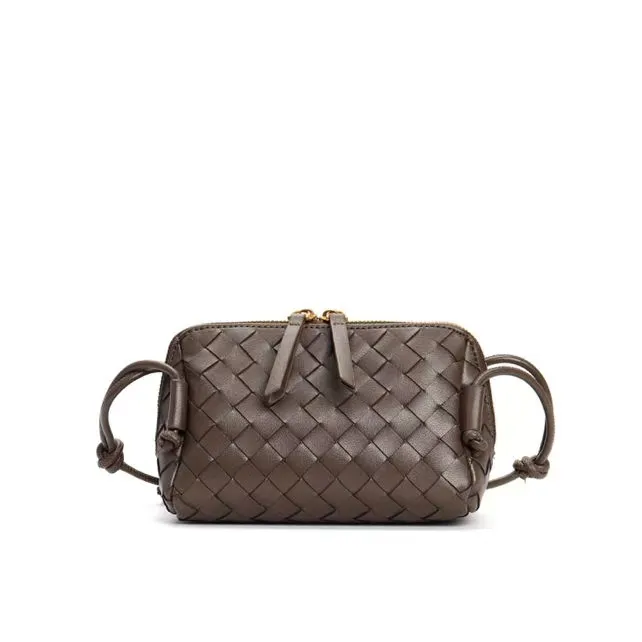 French Cowhide Shoulder Crossbody Genuine Leather Woven Bag