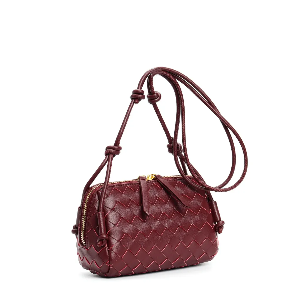 French Cowhide Shoulder Crossbody Genuine Leather Woven Bag