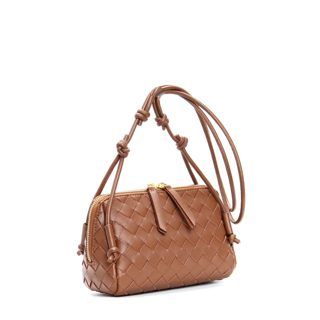 French Cowhide Shoulder Crossbody Genuine Leather Woven Bag