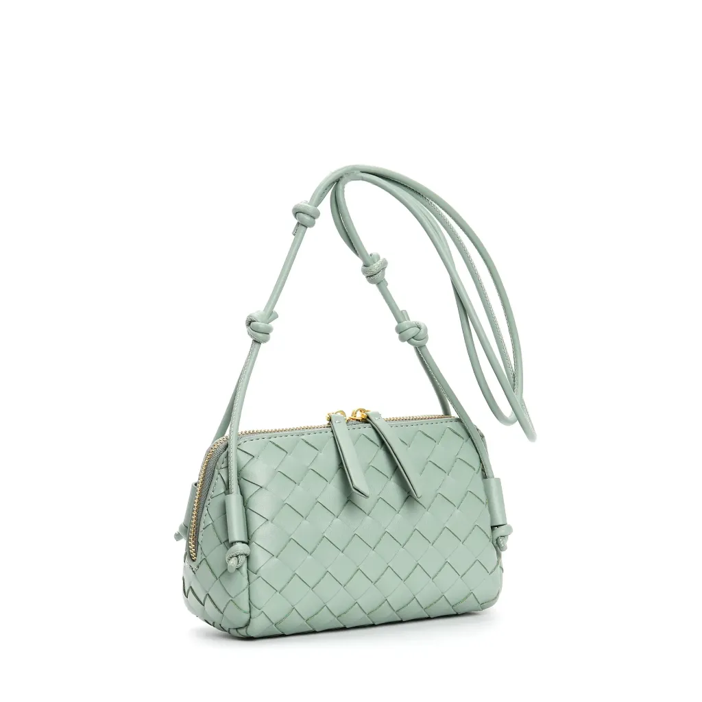 French Cowhide Shoulder Crossbody Genuine Leather Woven Bag