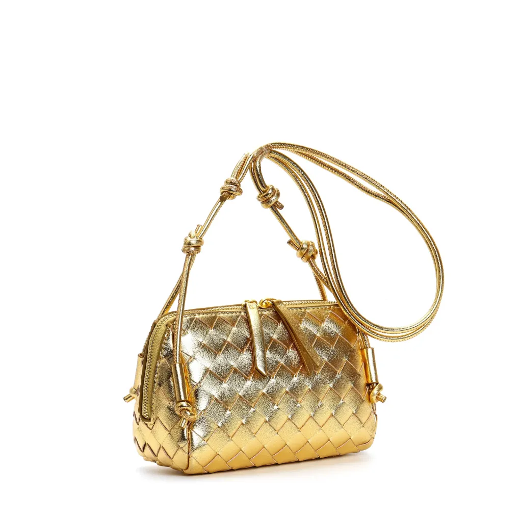 French Cowhide Shoulder Crossbody Genuine Leather Woven Bag